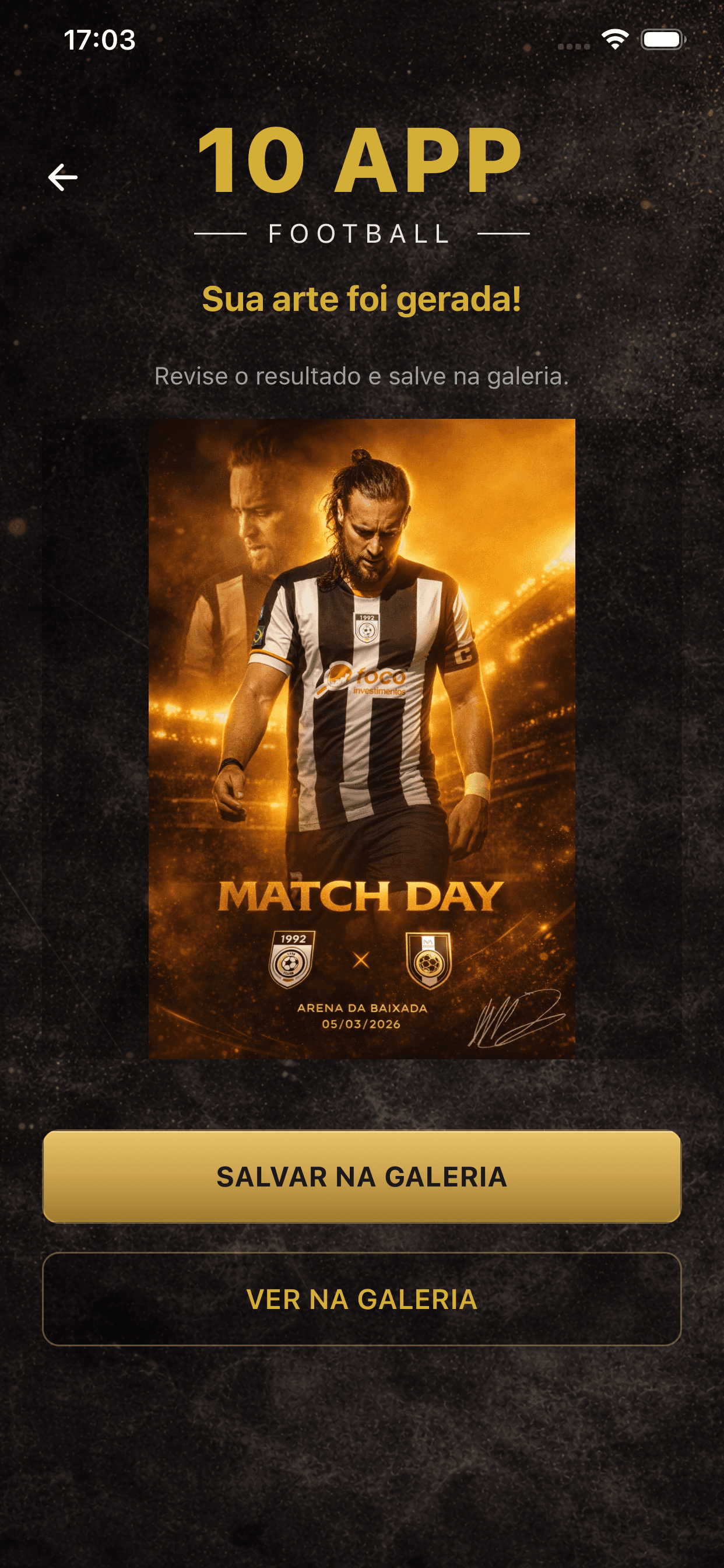 10 APP FOOTBALL - tela do aplicativo
